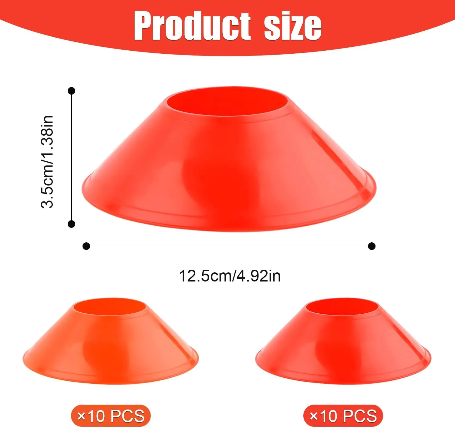 20pcs Soccer Cones for Training, Flexible Agility Small Cones Sports Mini Training Cones Field Markers Cone for Sports Basketball Football Practice Equipment Skating Kids