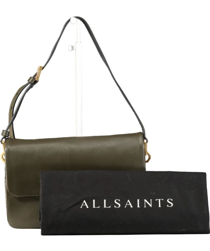 AllSaints Dark Green  Leather Shoulder Bag