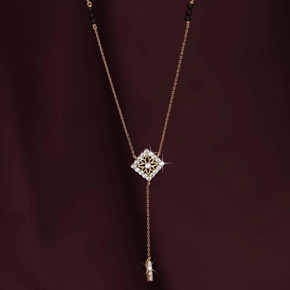 Anika Diamond Mangalsutra | BIS Hallmarked | 18k Gold Vermeil