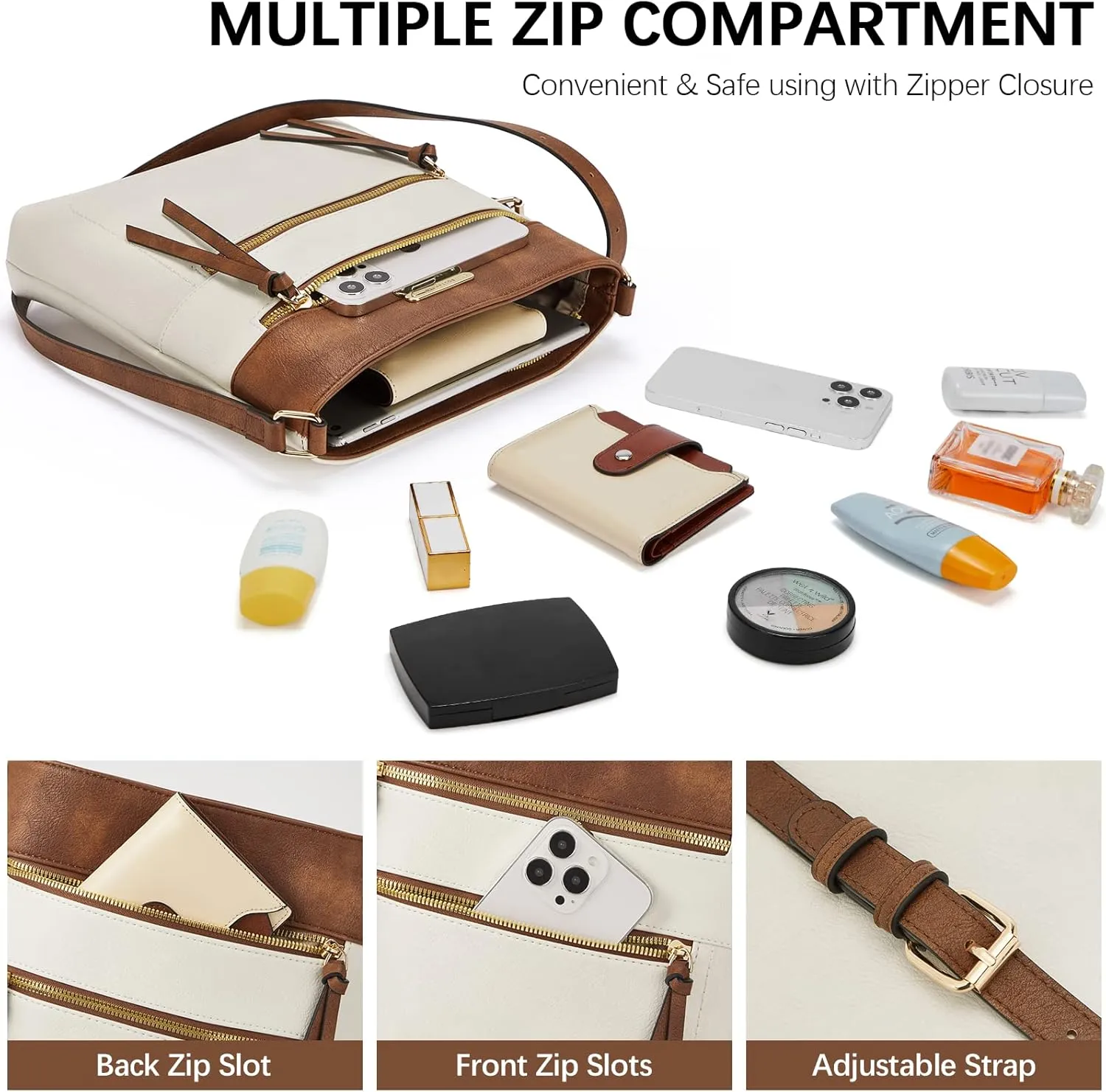 BOSTANTEN Crossbody Bags Purses for Women Trendy Soft Vegan Leather Shoulder Handbags with Adjustable Strap Zipper Pocket