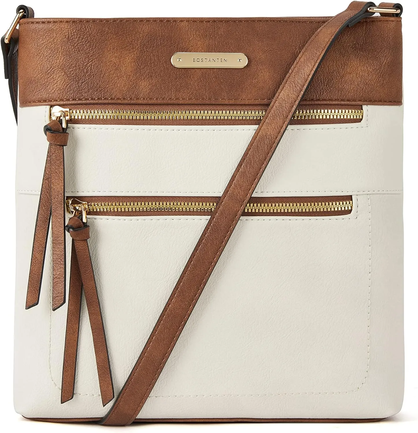 BOSTANTEN Crossbody Bags Purses for Women Trendy Soft Vegan Leather Shoulder Handbags with Adjustable Strap Zipper Pocket