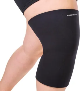 BraceAbility Plus Size Neoprene Knee Sleeve - Bariatric Knee Compression Sleeve for Large Legs and Big Thighs, Arthritis Joint Pain Support Knee Brace for Obese - Fits Men and Women (5XL Wide Calf)