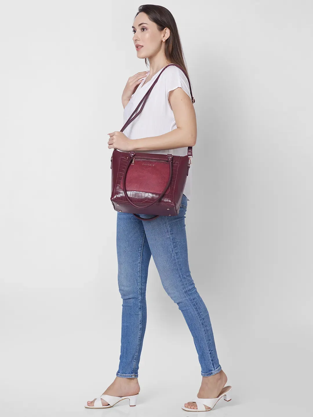 Caprese Gigi Tote Large Bordeaux