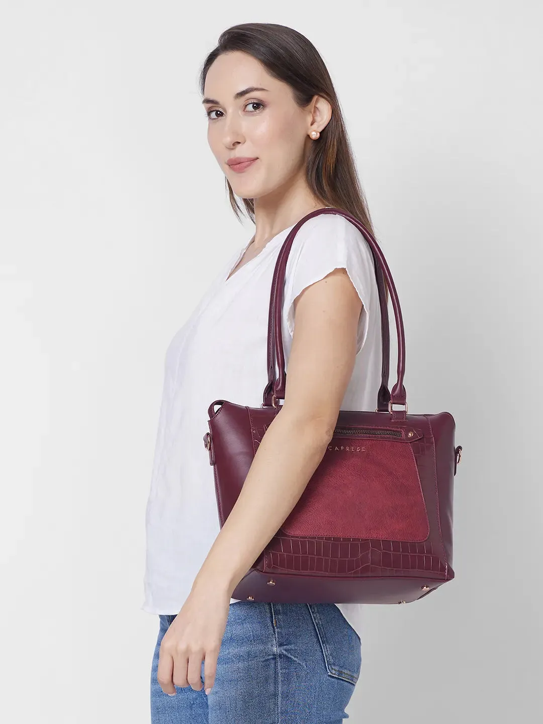 Caprese Gigi Tote Large Bordeaux