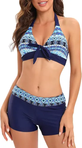 Century Star Women Two Piece Swimsuit Athletic Bathing Suits for Women Ruffled Tummy Control High Waisted Swimsuits