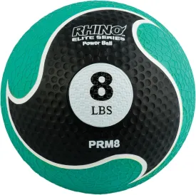 Champion Sports Rhino Elite Medicine Ball-Durable Rubber Weighted Ball & Textured Grip for Core Strength-Cardio & Cross-Training Workouts-Home or Gym Fitness-Green (8lbs)