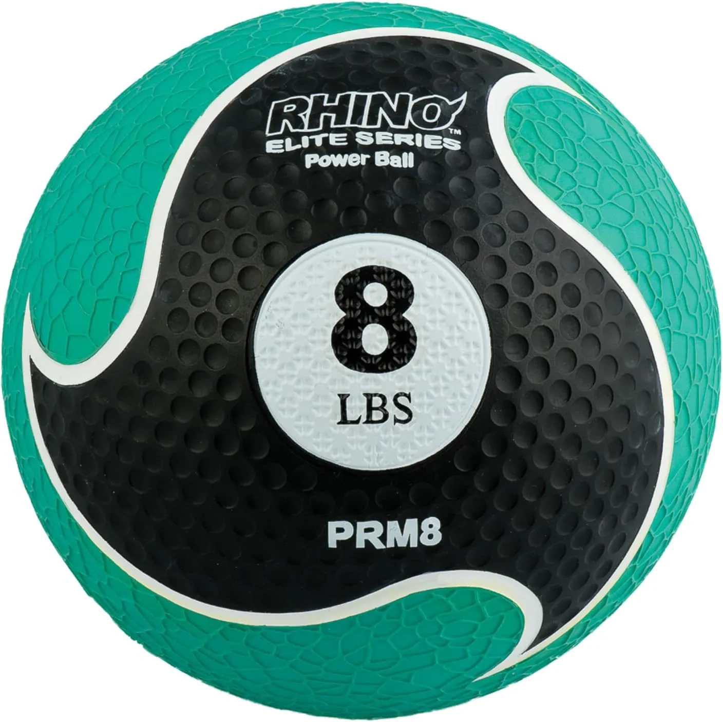 Champion Sports Rhino Elite Medicine Ball-Durable Rubber Weighted Ball & Textured Grip for Core Strength-Cardio & Cross-Training Workouts-Home or Gym Fitness-Green (8lbs)