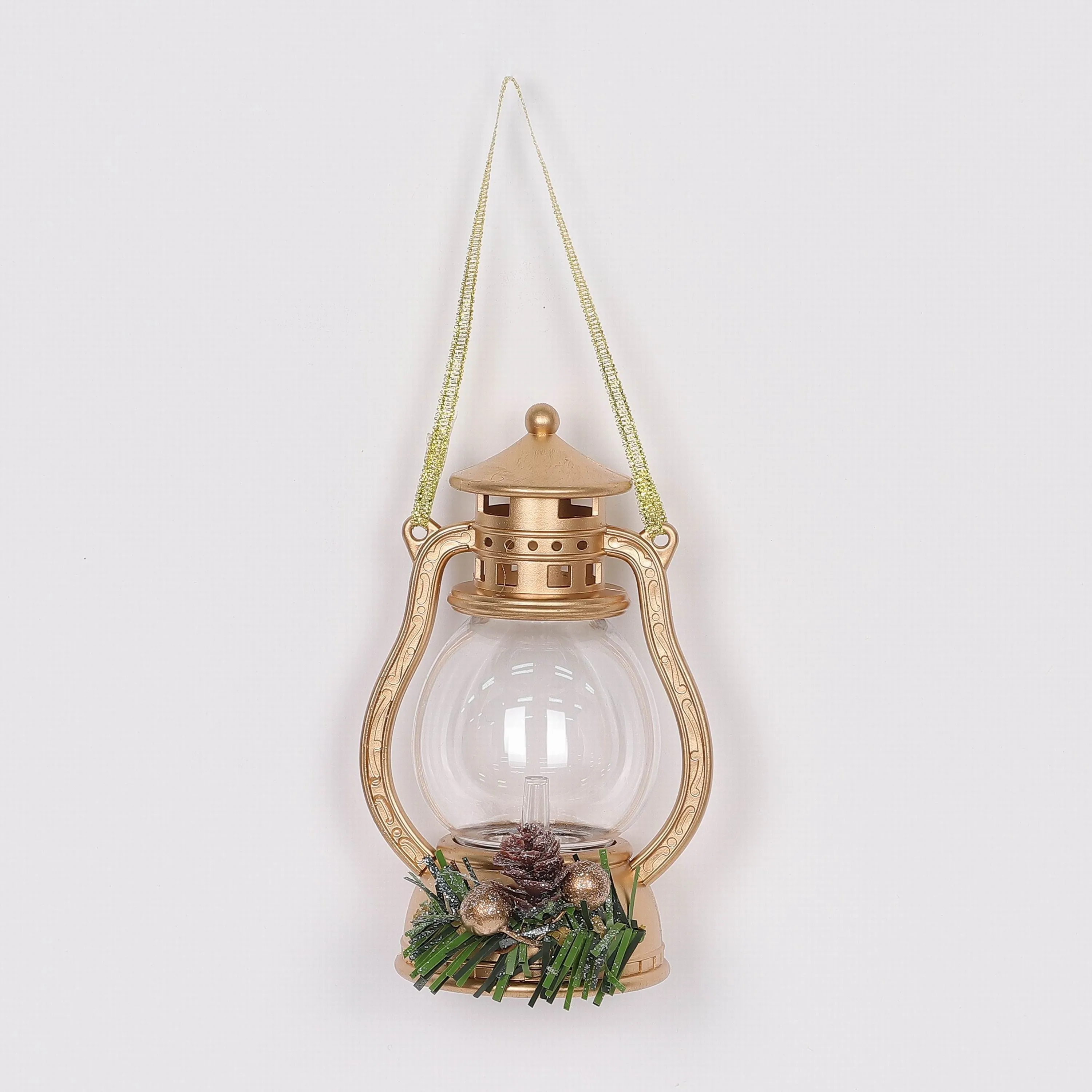 Christmas lighted lantern ornament