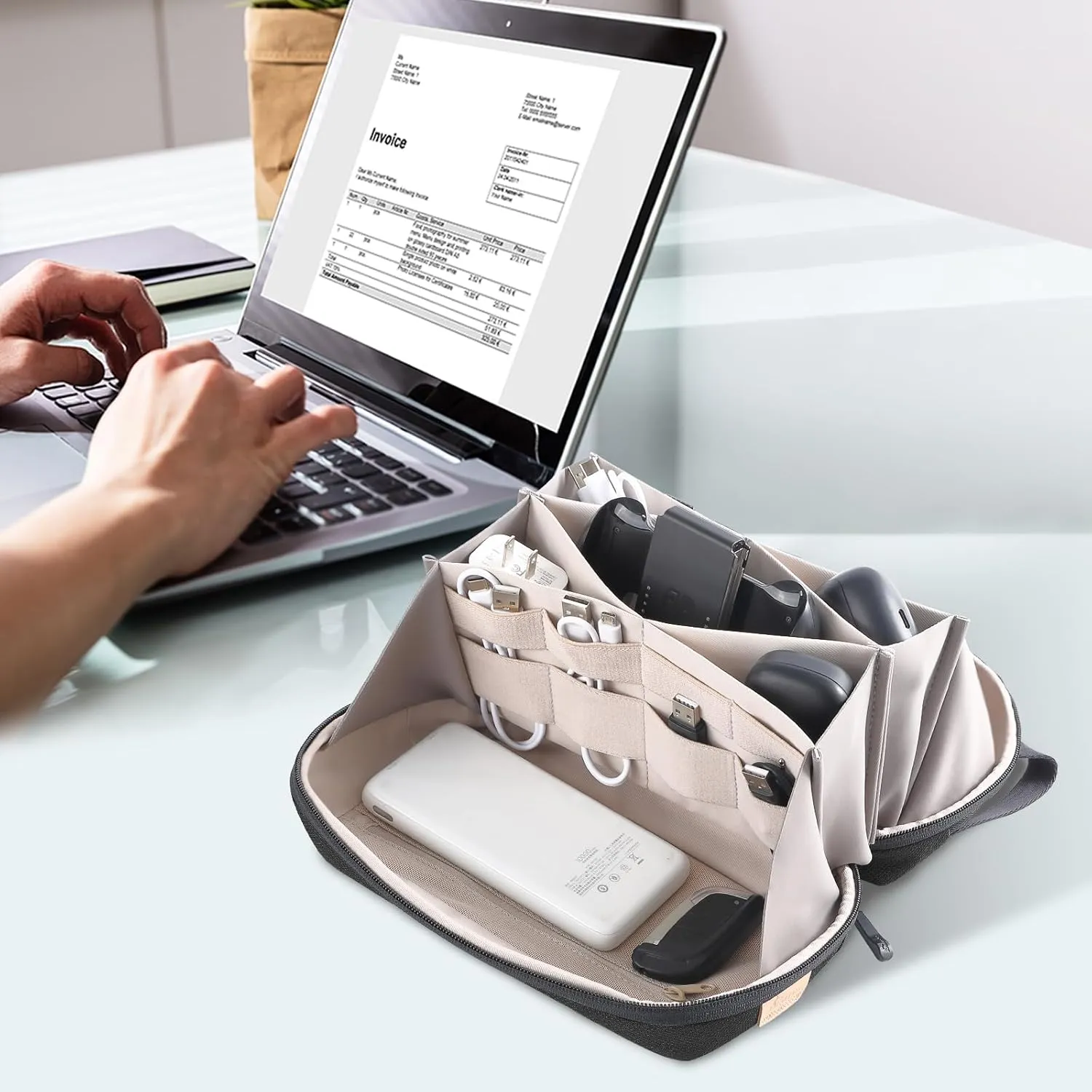 Electronic Organizer Travel Case Bag for Cables, Switch, SD card, Passport and More  Ultimate Protection & Portability Waterproof (Black)
