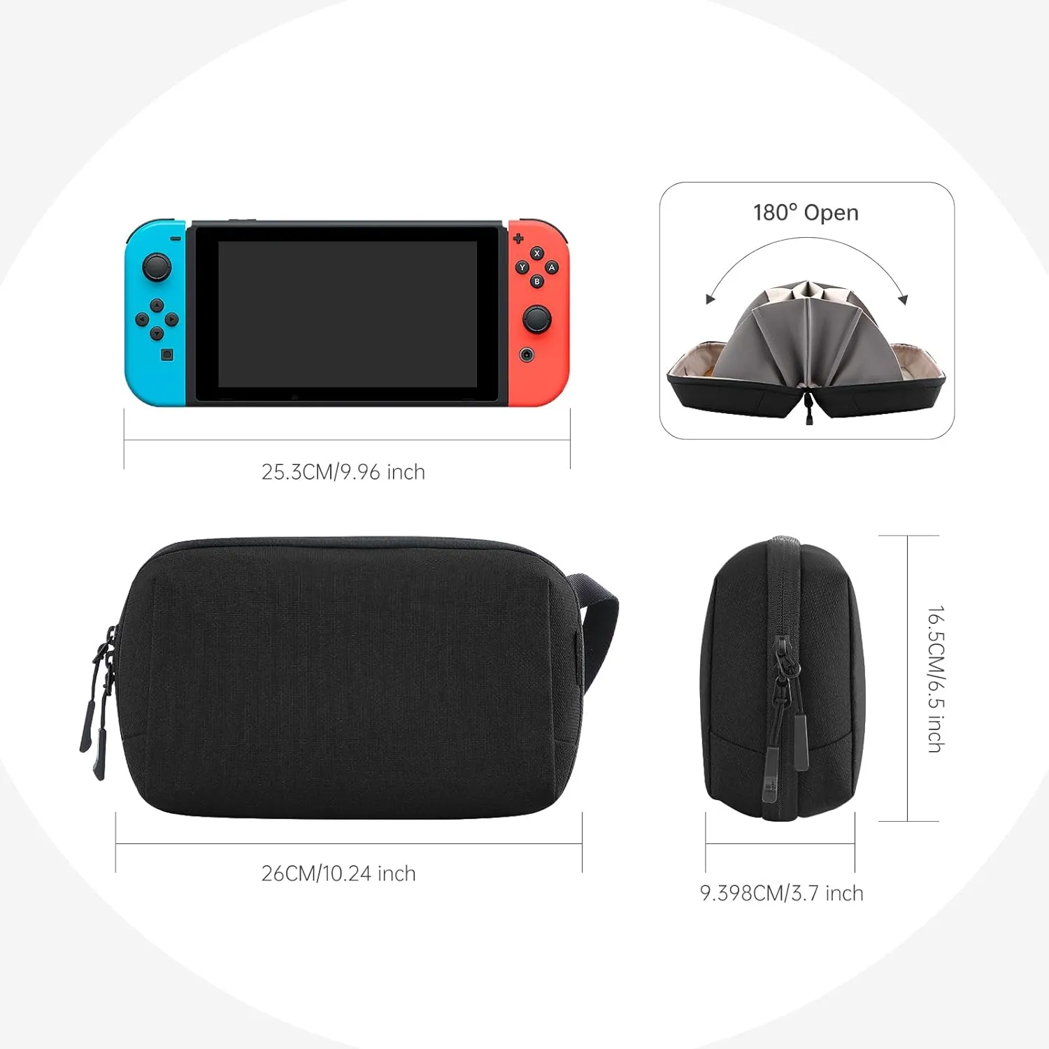 Electronic Organizer Travel Case Bag for Cables, Switch, SD card, Passport and More  Ultimate Protection & Portability Waterproof (Black)