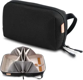 Electronic Organizer Travel Case Bag for Cables, Switch, SD card, Passport and More  Ultimate Protection & Portability Waterproof (Black)