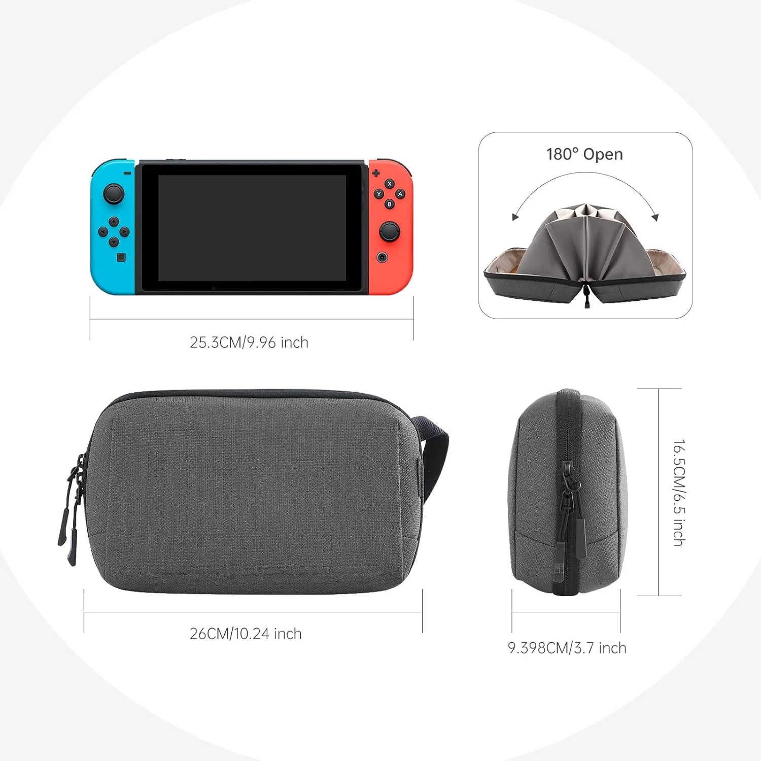 Electronic Organizer Travel Case Bag for Cables, Switch, SD card, Passport and More  Ultimate Protection & Portability Waterproof (Grey)