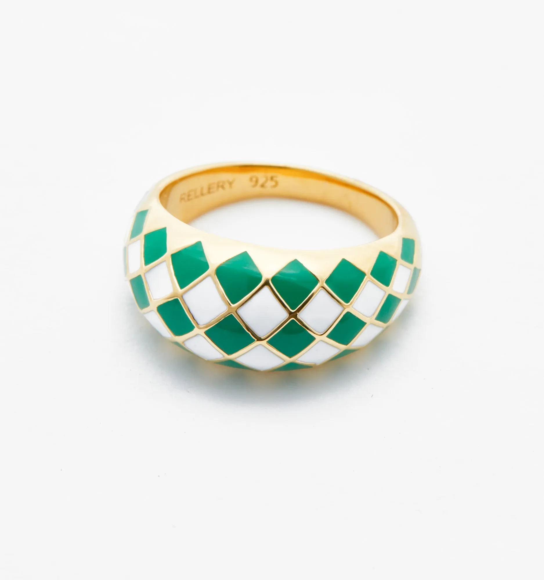 Emerald Green Checker Ring
