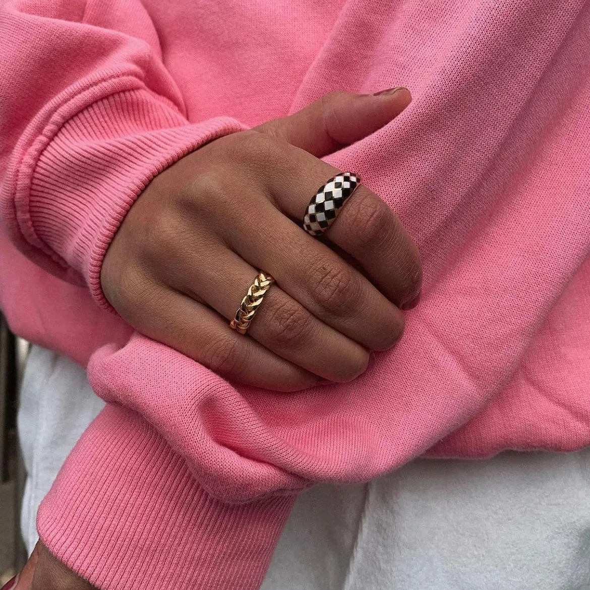 Emerald Green Checker Ring