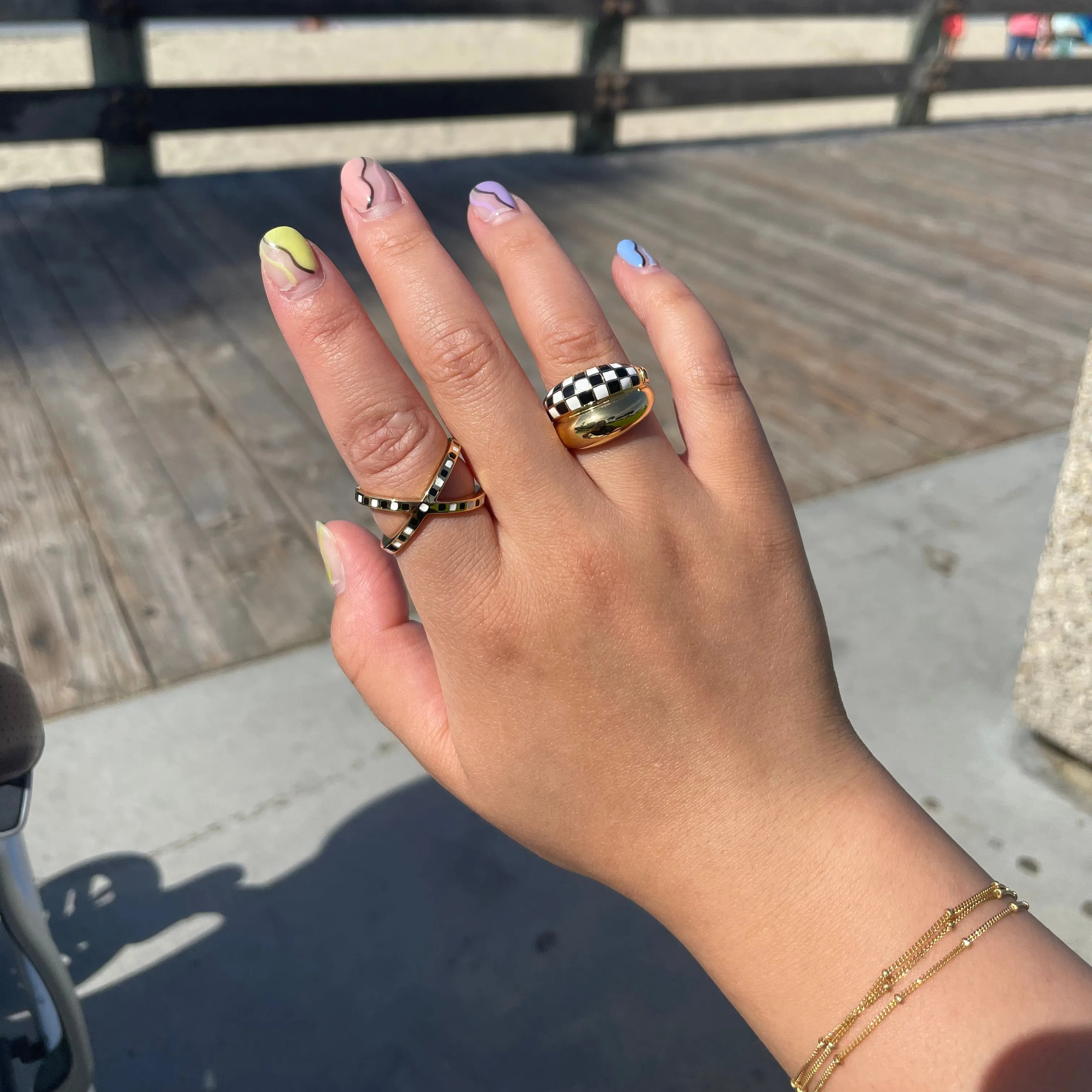 Emerald Green Checker Ring