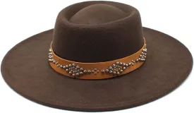 Fedora Hats for Women 9.5Cm Wide Brim Khaki Black Felted Dress Hat Panama Church Men Jazz Hat Sombreros