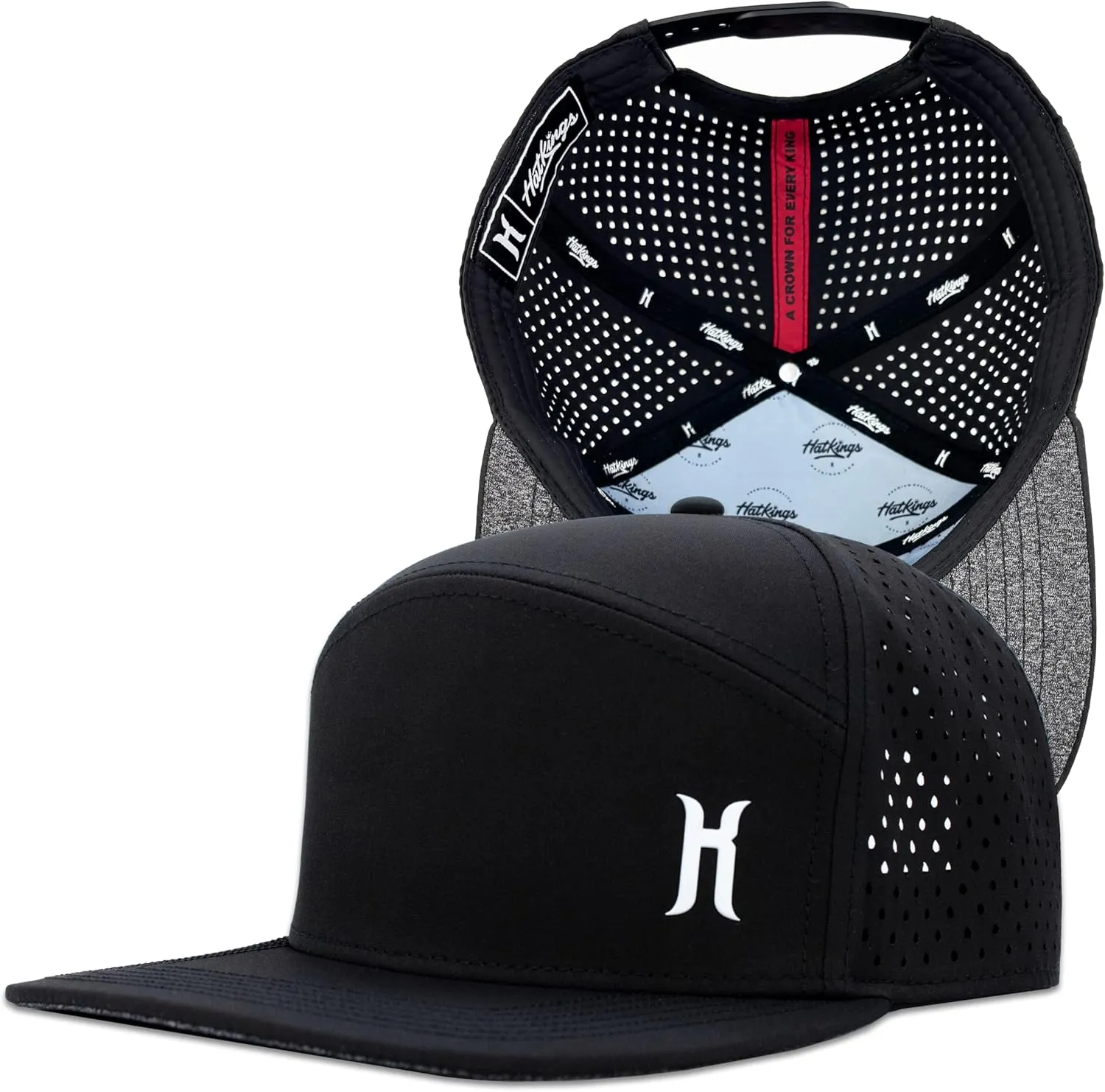 HatKings Performance Trucker Snapback Hat  Water & Sweat Resistant, Lightweight Moisture-Wicking Cap