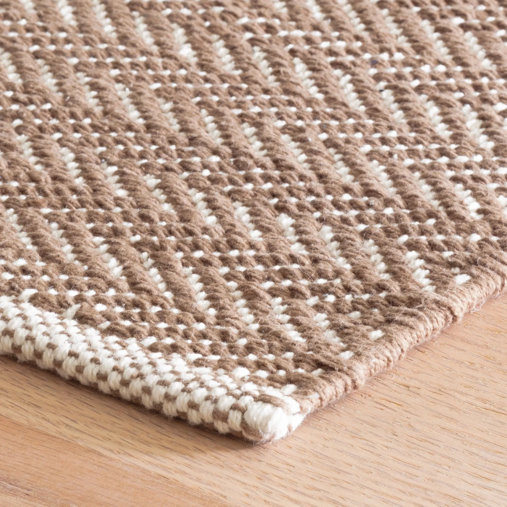 Herringbone Stone Handwoven Cotton Rug Swatch