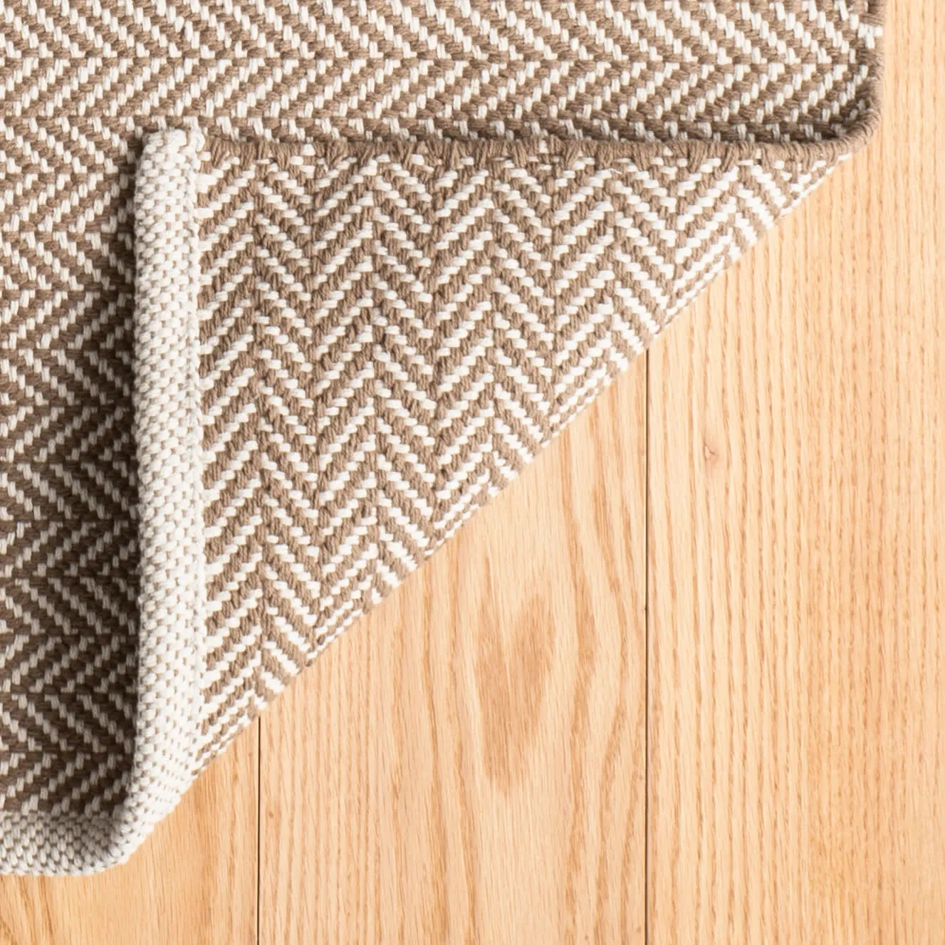 Herringbone Stone Handwoven Cotton Rug Swatch