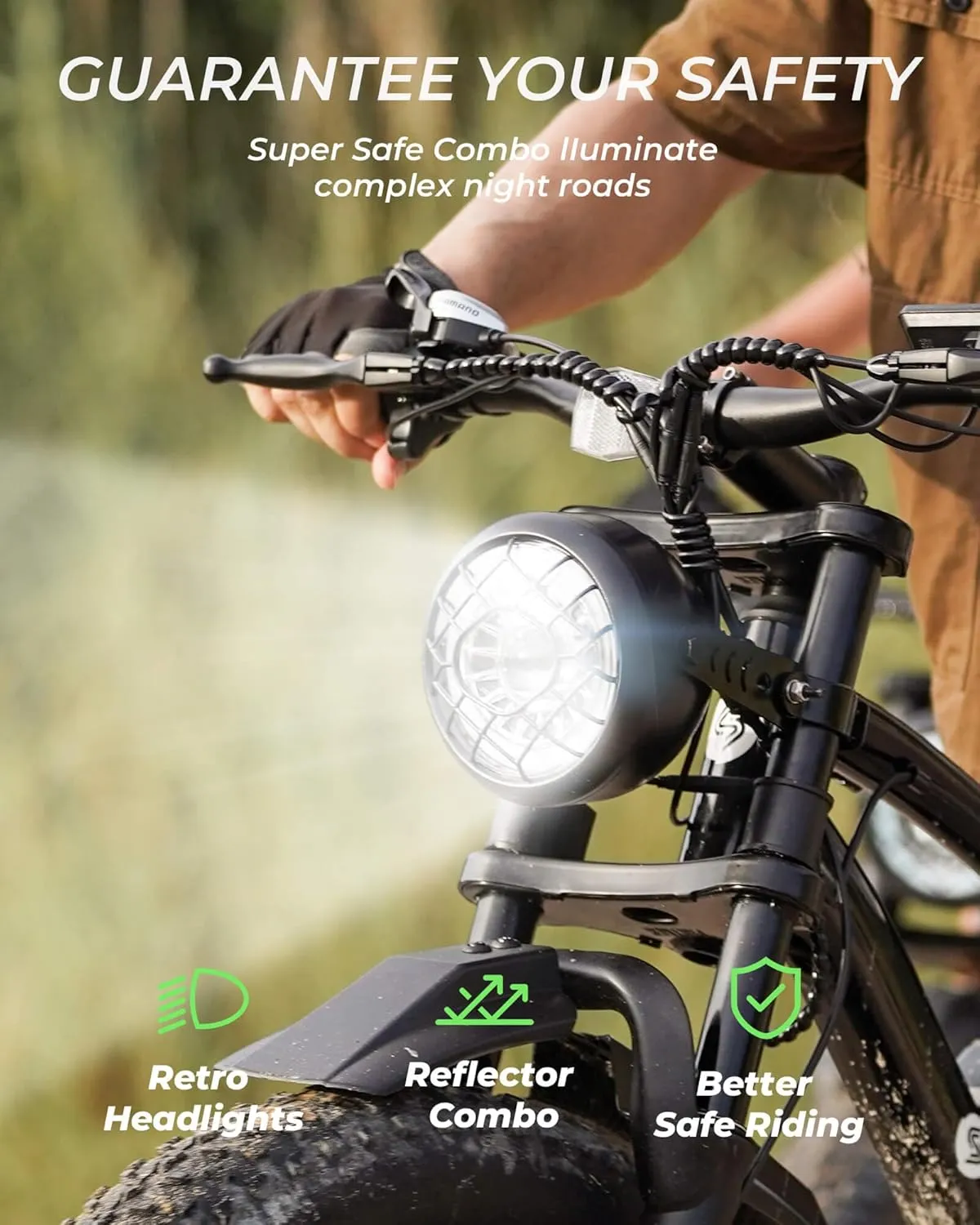 isinwheel M10 Plus Electric Bike for Adults 28mph 1000W Peak Motor, Dual Crown Fork Mountain Ebike 48V 13Ah Removable Battery 75 Miles Range, 7 Speed Shift, 26 x 4.0 Fat Tire Adults Electric Bicycles
