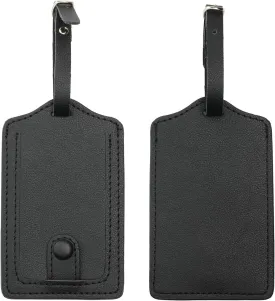 Jagucho Leather Luggage Tags for Men Women-Luggage Tags for Suitcases-Baggage Bag Tag Suitcase Labels ID Tags with Full Back Privacy Cover for Carnival Cruise Ships, Travel Tags