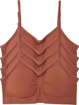 Kalon 4 Pack Womens Nylon Spandex Removable Pads Comfort Cami Bras Wireless