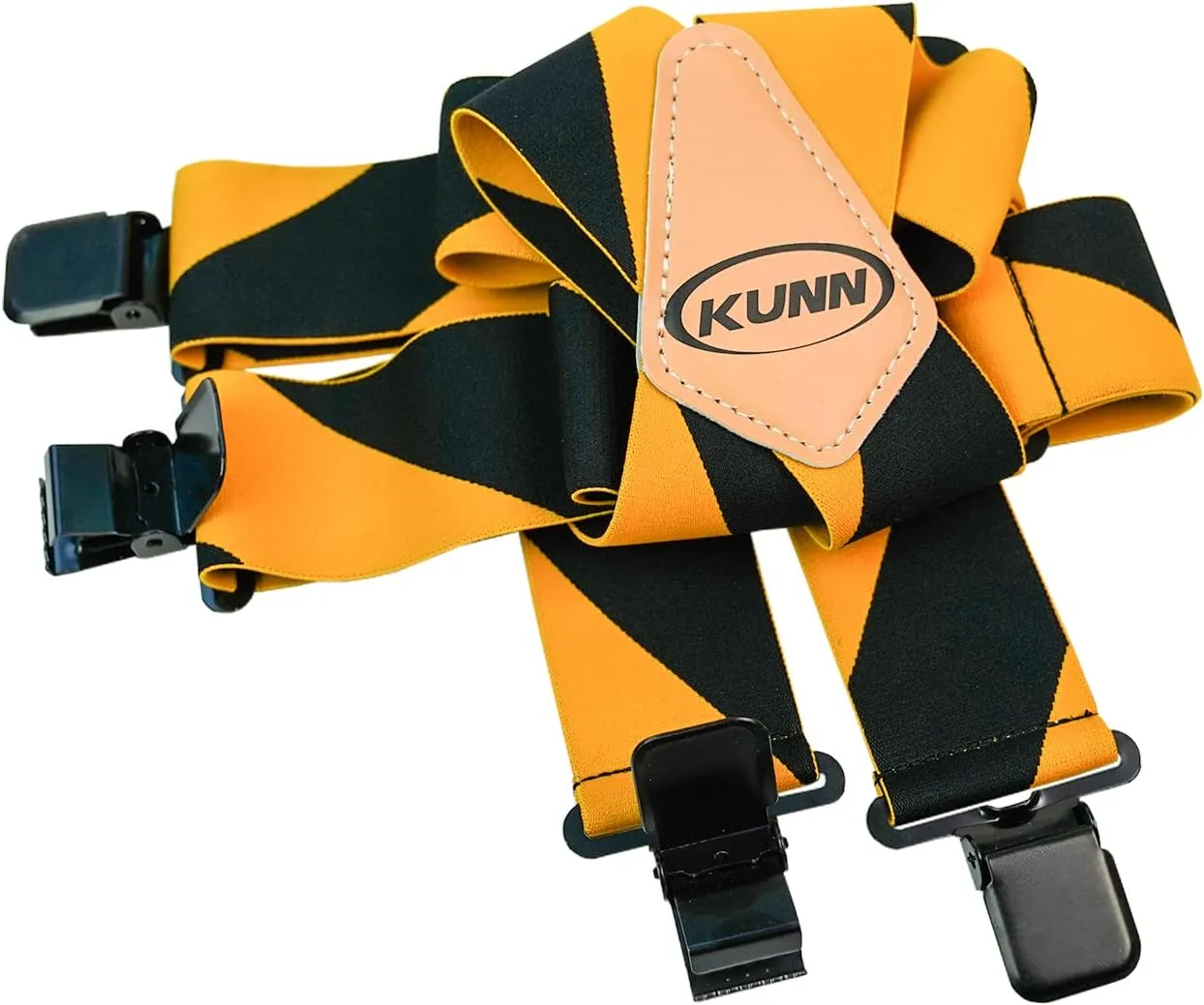 KUNN Mens Suspenders X-Back 2 Inch Wide Elastic Suspender Heavy Duty Clips Work Suspenders