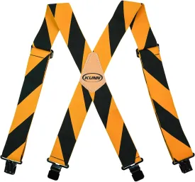 KUNN Mens Suspenders X-Back 2 Inch Wide Elastic Suspender Heavy Duty Clips Work Suspenders