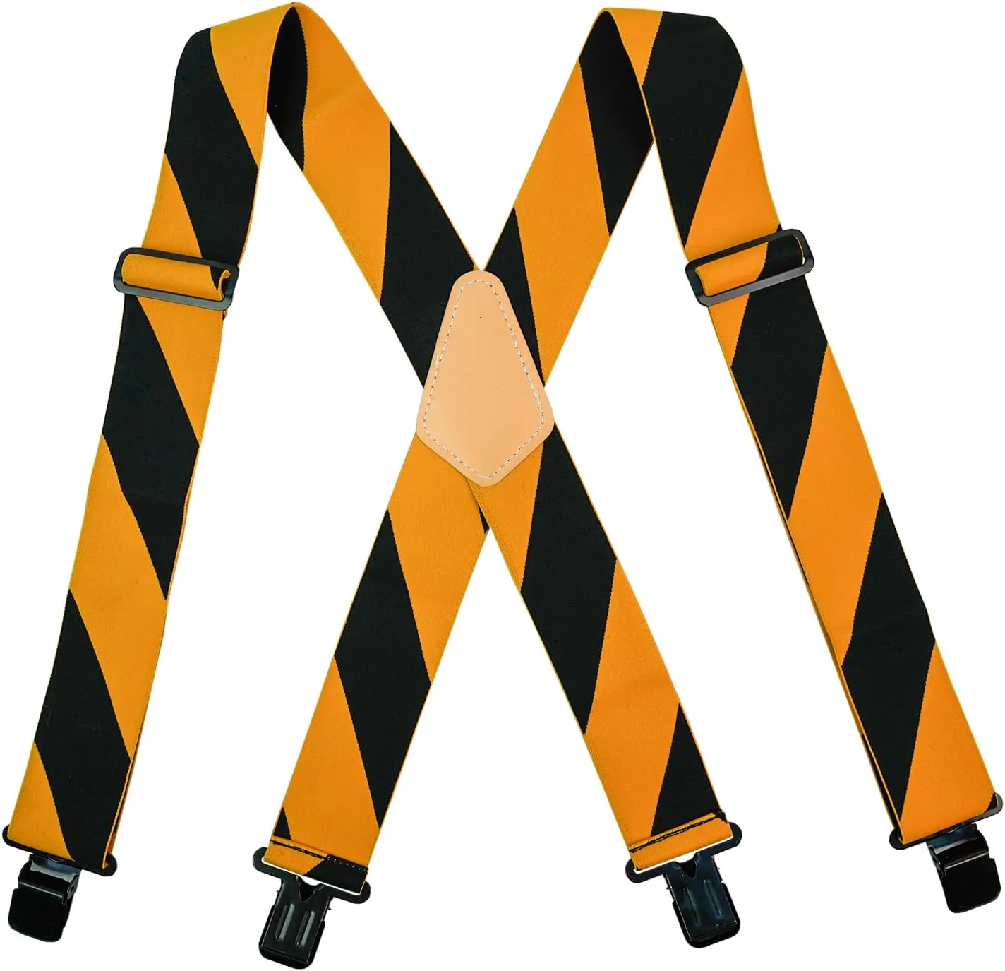 KUNN Mens Suspenders X-Back 2 Inch Wide Elastic Suspender Heavy Duty Clips Work Suspenders