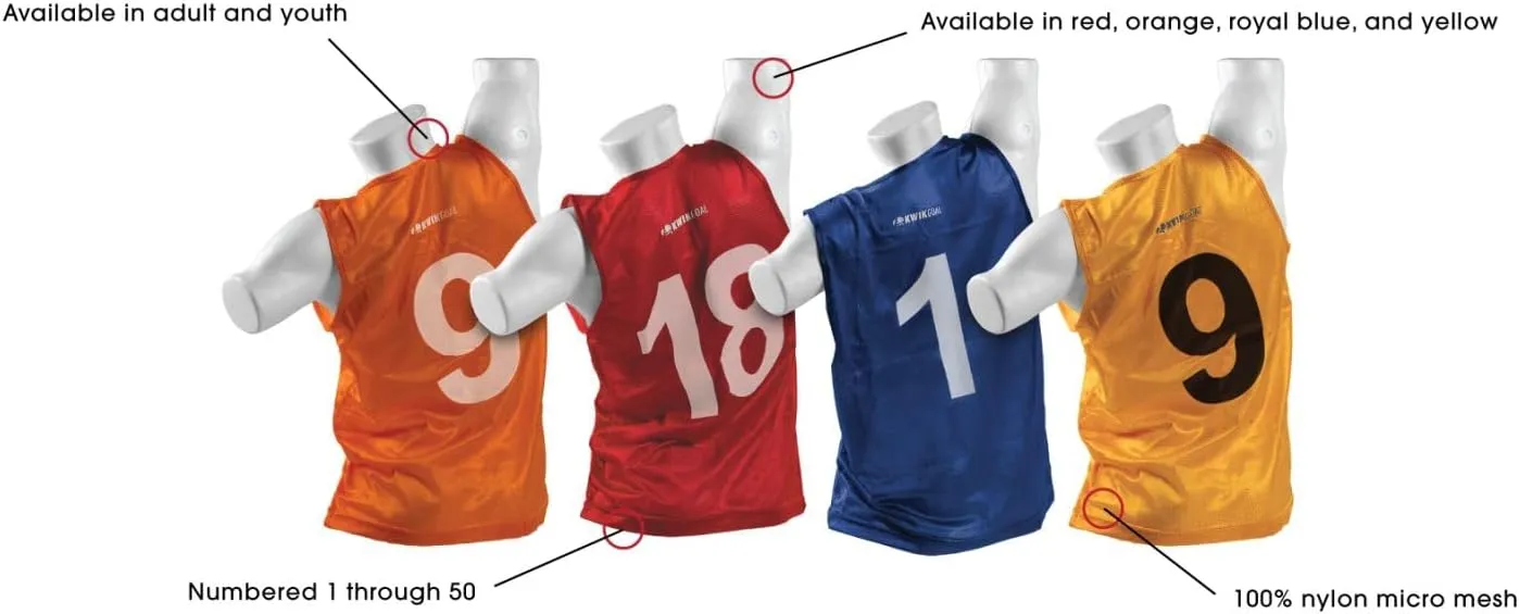 Kwik Goal Numbered Vest (18 count)