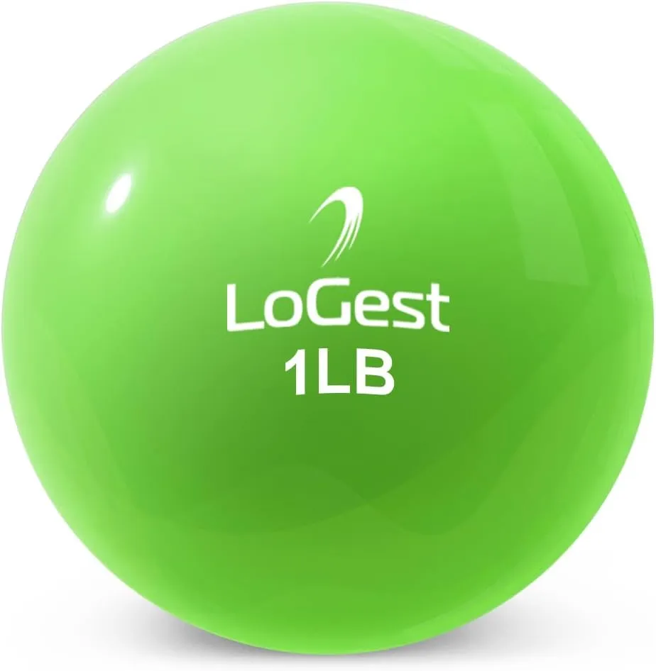 Logest Weighted Toning Exercise Balls Pair - Round Shape Medicine Ball - 1LB 2LB 3LB 4LB 5LB 6LB Available - Toning Muscle for Men & Women - Color-Coded Difficulty Levels