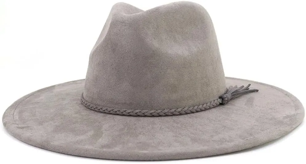 Men Women Wide Brim Fedora Hat Classic Church Jazz Hats