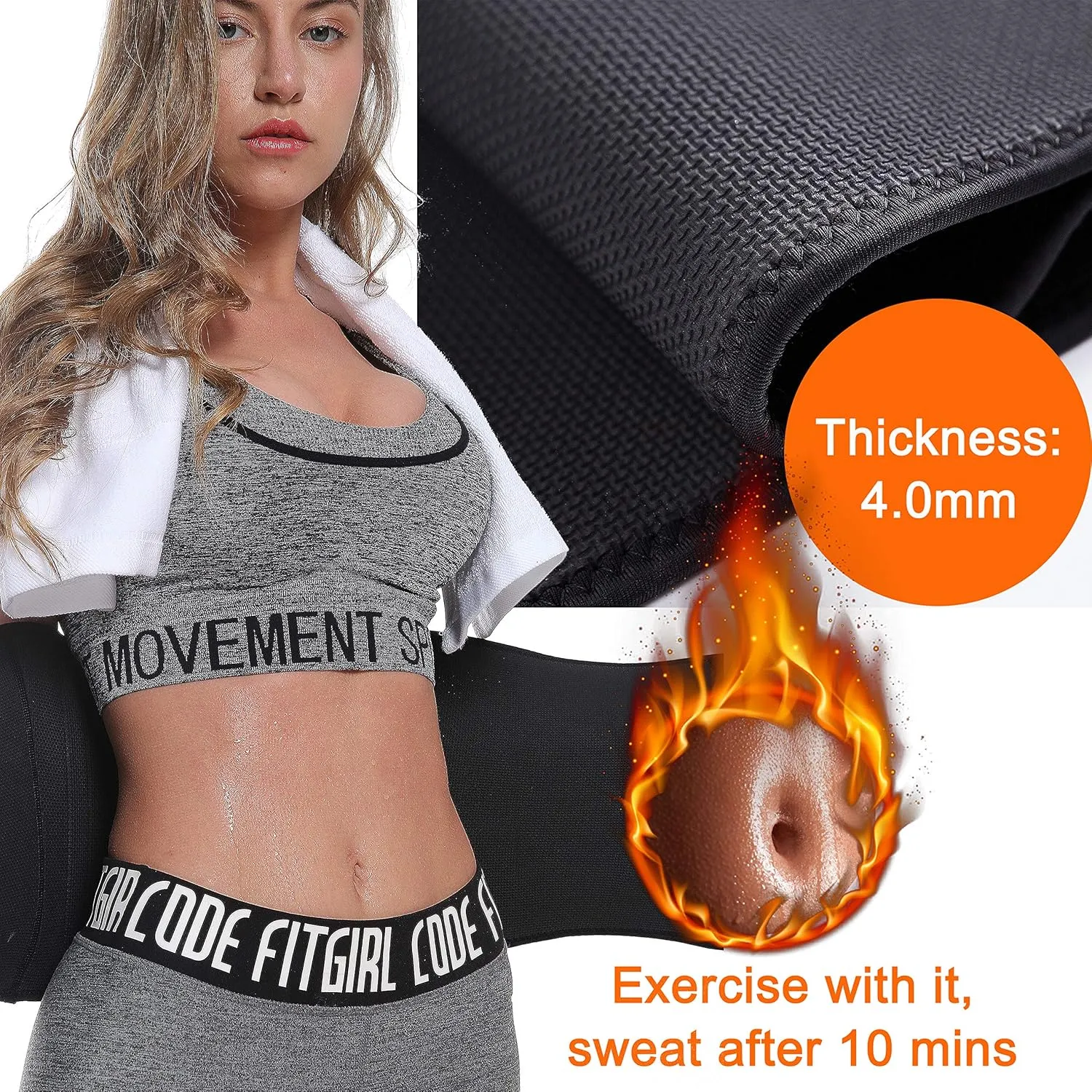 MERMAID'S MYSTERY Waist Trimmer for Women and Men - Sweat Bands for Stomach - Sweat Belt for High-Intensity Training Workouts