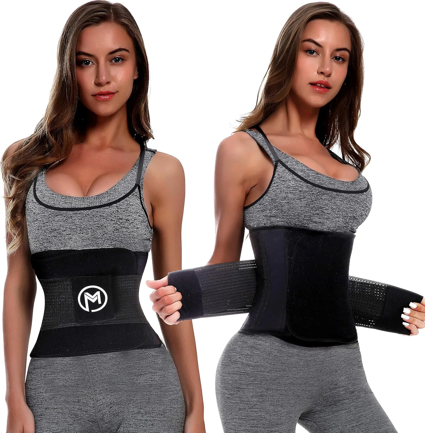 MERMAID'S MYSTERY Waist Trimmer for Women and Men - Sweat Bands for Stomach - Sweat Belt for High-Intensity Training Workouts