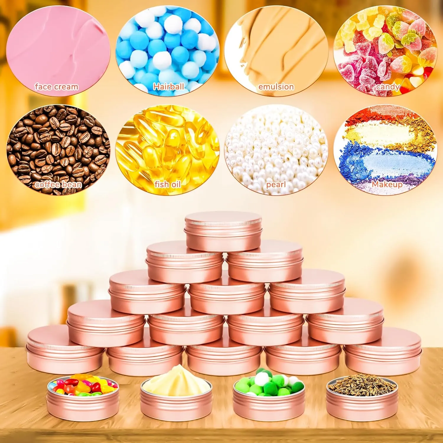 MotBach 16 Pack 2oz Tin Jars, 60ml Metal Tin cans, 2Ounce Aluminum tin can jar Containers with Screw Lid for Lotion Bars, Toiletries, Creams, Samples, Makeup Cosmetic, Spices, Salve, Balms, Beard Balm