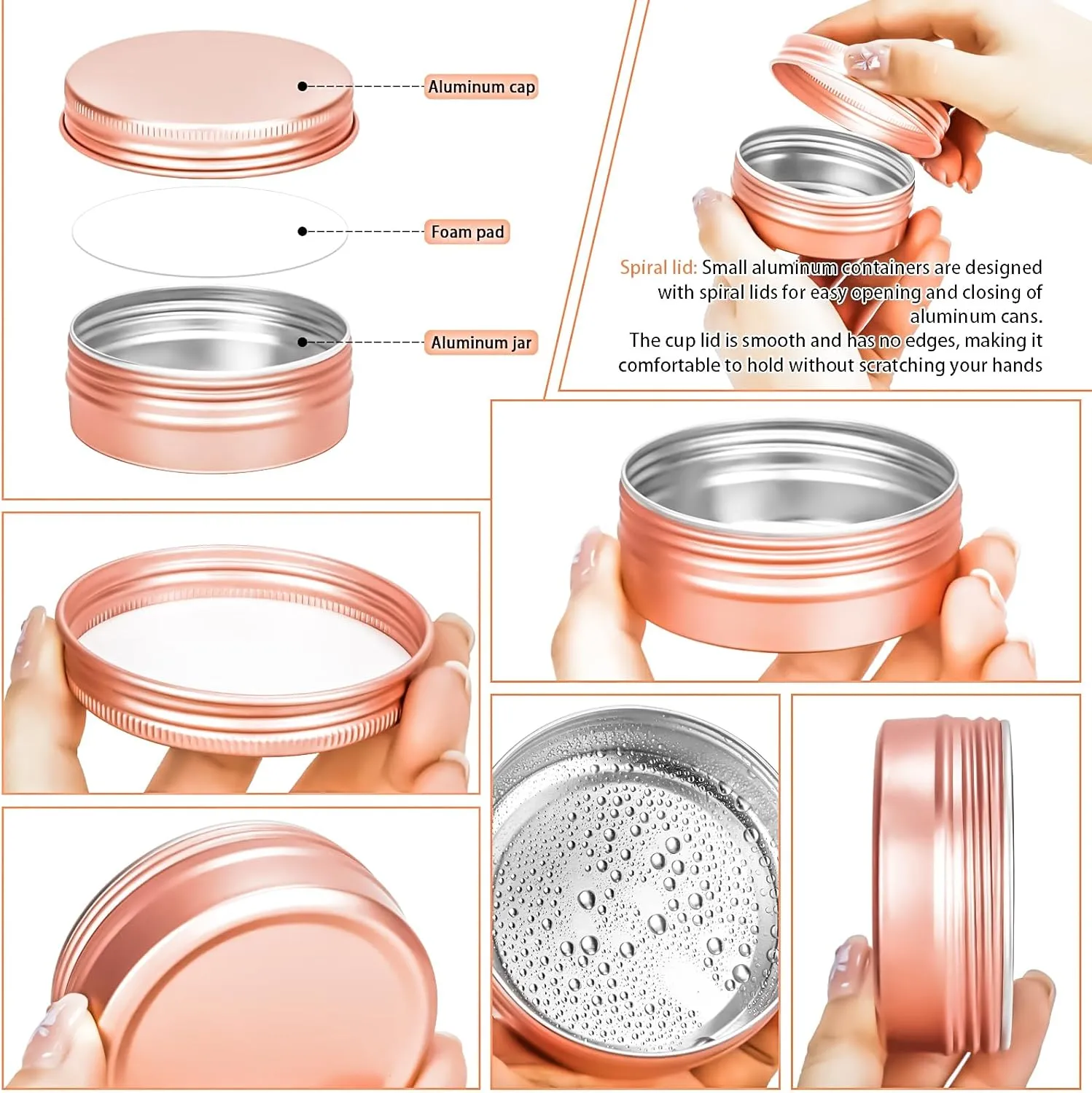 MotBach 16 Pack 2oz Tin Jars, 60ml Metal Tin cans, 2Ounce Aluminum tin can jar Containers with Screw Lid for Lotion Bars, Toiletries, Creams, Samples, Makeup Cosmetic, Spices, Salve, Balms, Beard Balm