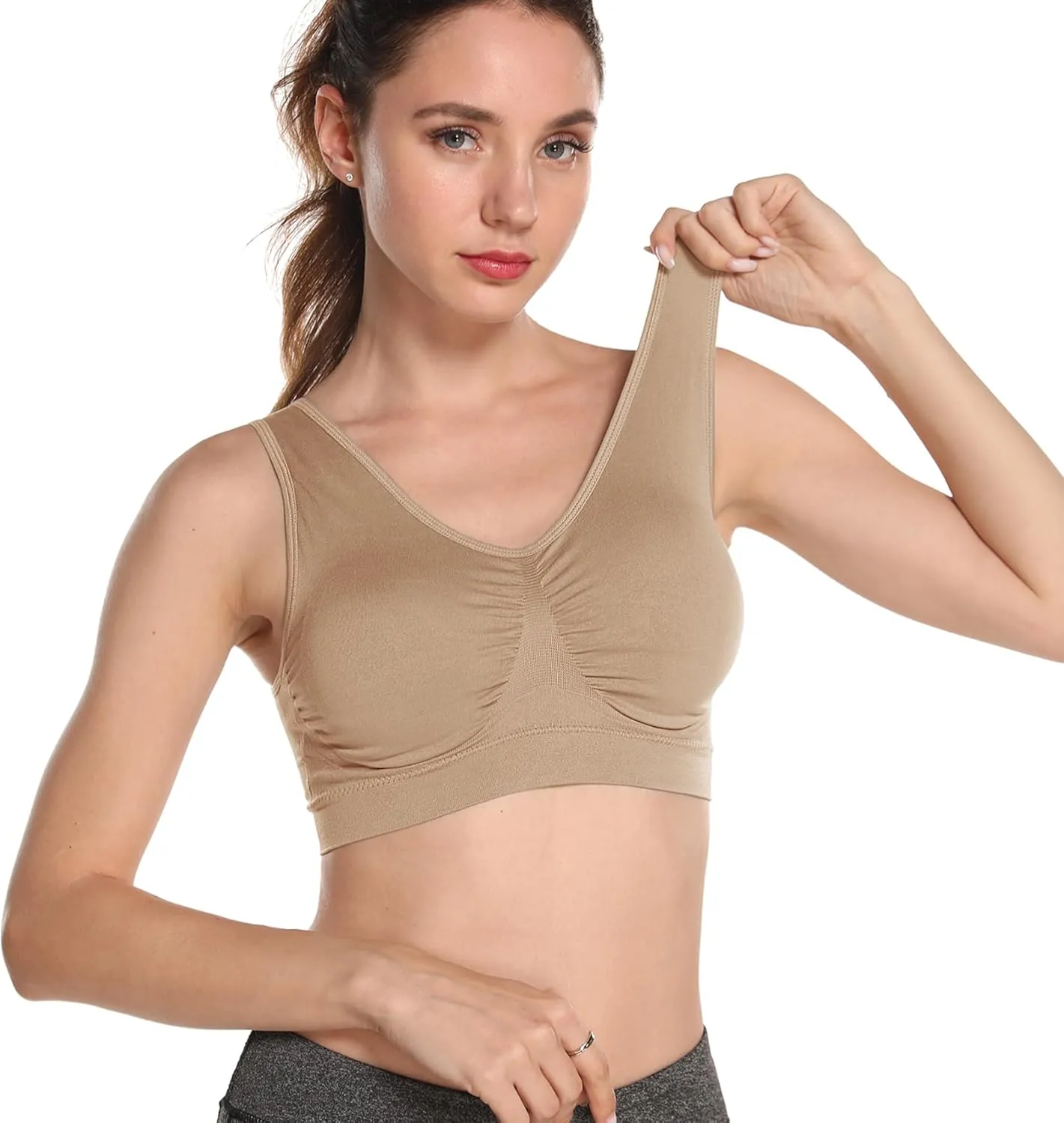 Onory 3 Pack Sports Bras for Women Wirefree Padded Workout Yoga Gym Fitness Bra Medium Support