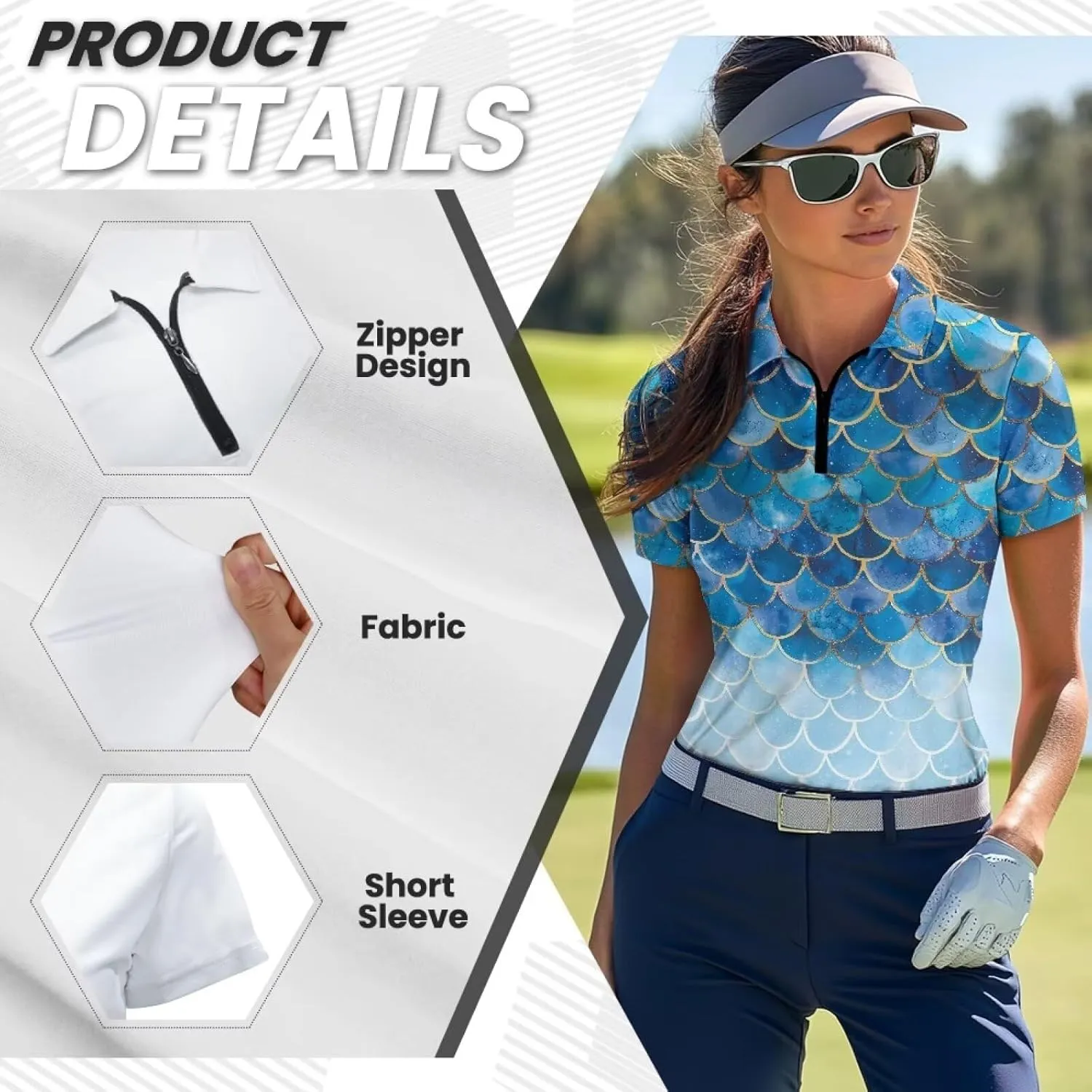 Short Sleeve Golf Shirts for Women Lightweight Moisture Wicking Tennis Shirts Women's Athletic Pullover Tops XS-2XL