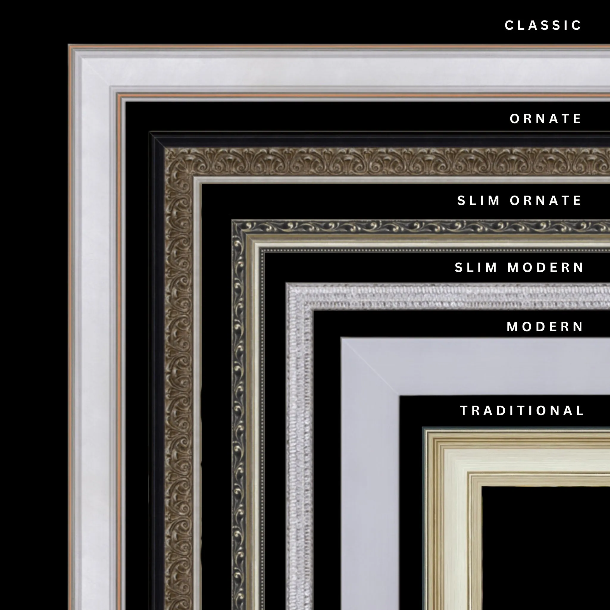 Silver 36x31 Picture Frame Ornate Traditional Classic Antique