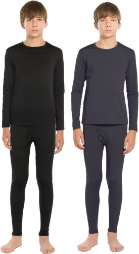 Thermal Underwear Set for Boys Long Johns Fleece Lined Kids Base Layer Thermals Sets Boy