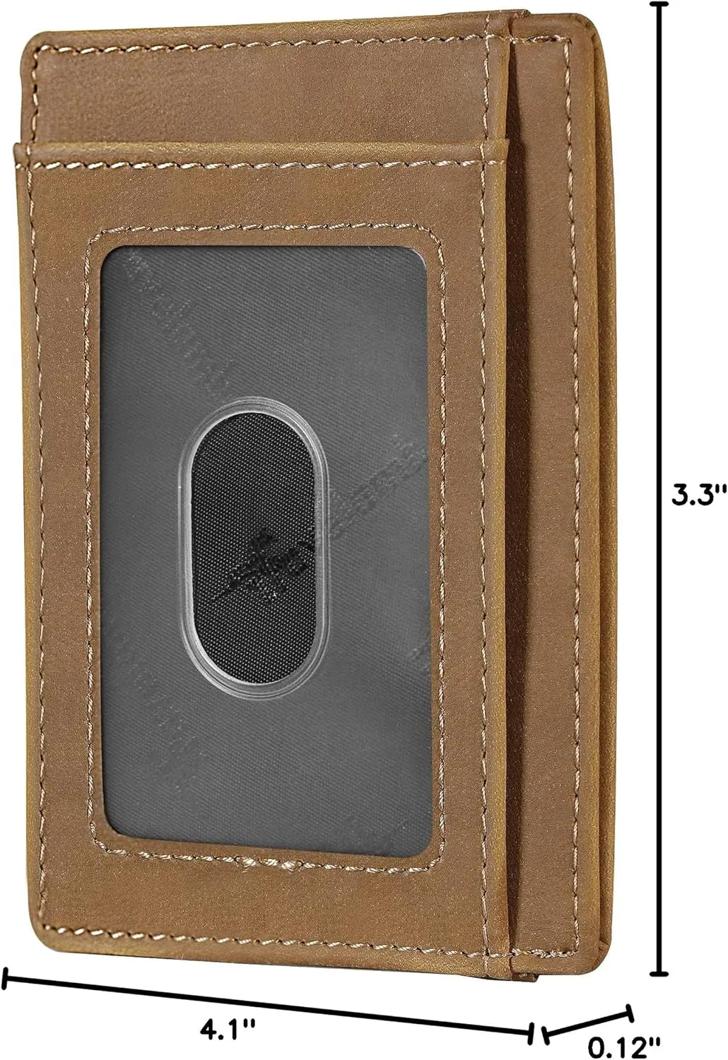 Travelambo Slim Wallet Front Pocket Minimalist Leather RFID Blocking Medium Size
