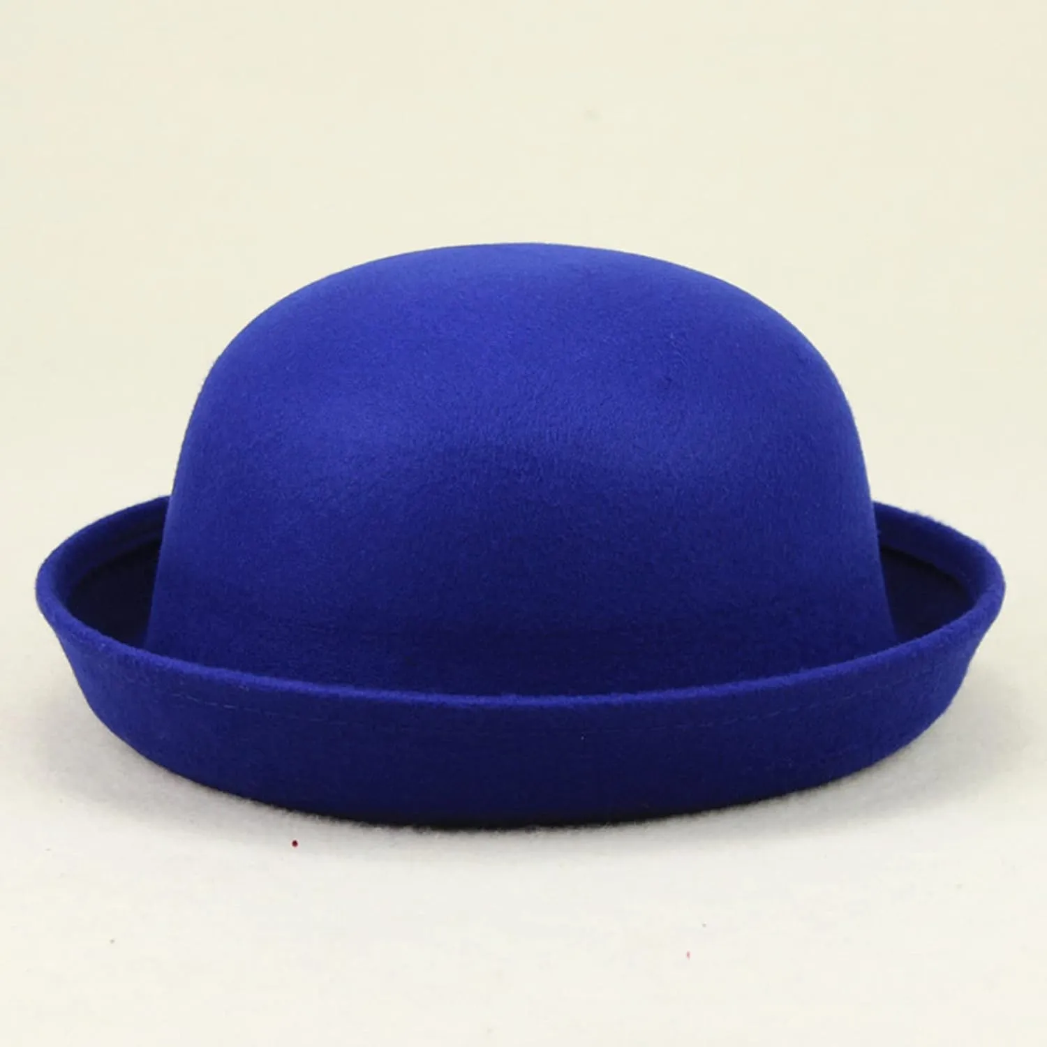 Womens Roll Up Brim Fedora Hats Elegant Adults Solid Hat Panama Bowler Hat Bucket Hat Mens Classic Wool Bowler