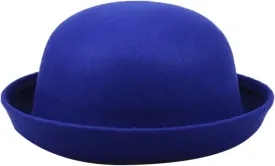 Womens Roll Up Brim Fedora Hats Elegant Adults Solid Hat Panama Bowler Hat Bucket Hat Mens Classic Wool Bowler