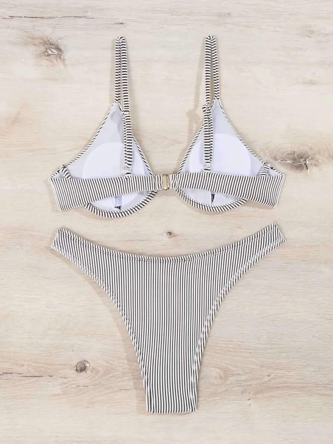 Women's Sexy Two Piece Undewrwire Thong Triangle Bikini Bathing Swimsuits