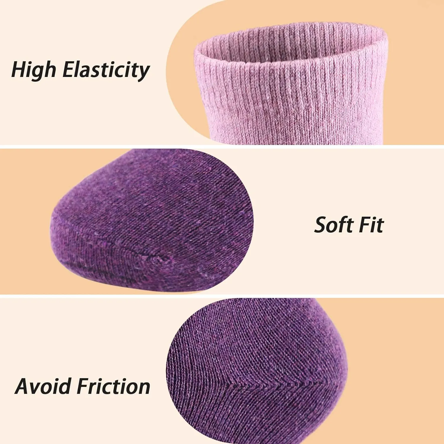 Wool Socks - Vintage Winter Warm, Soft Cozy, Thick Knit Boots Socks Gifts for Women Men